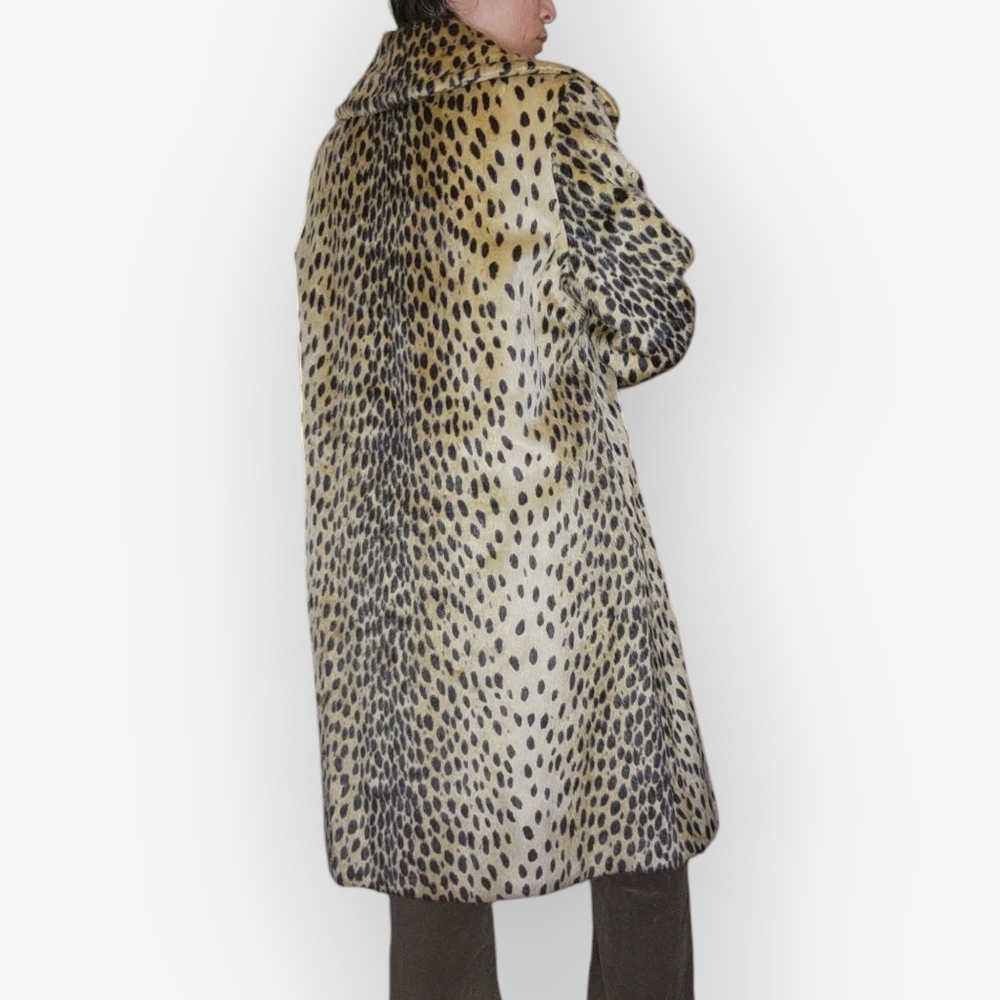 Vintage 60s/70s Faux Leopard Print Swing Coat 🖤 - Picture 9 of 12